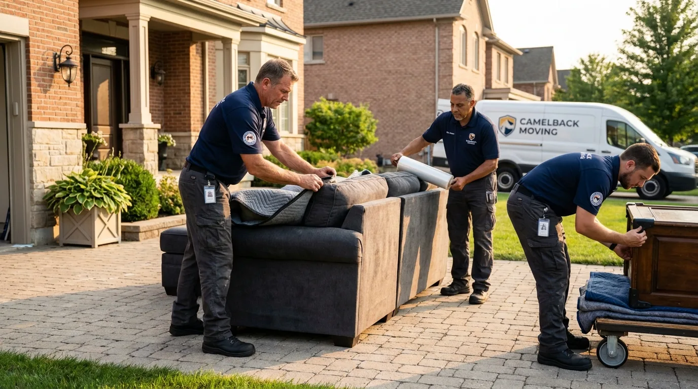 Large estate moving crew wrapping furniture in Hurley, NM