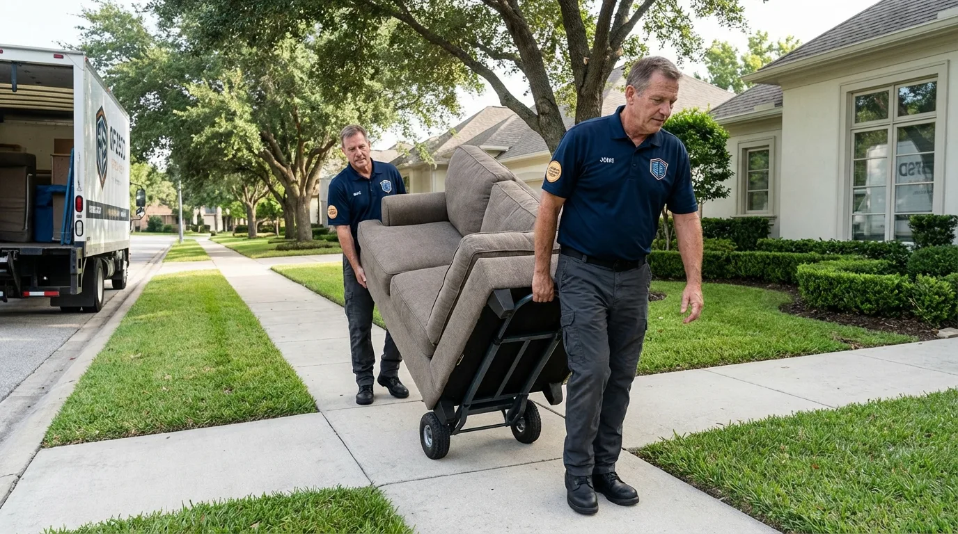 Local residential moving crew loading furniture in Hurley, NM